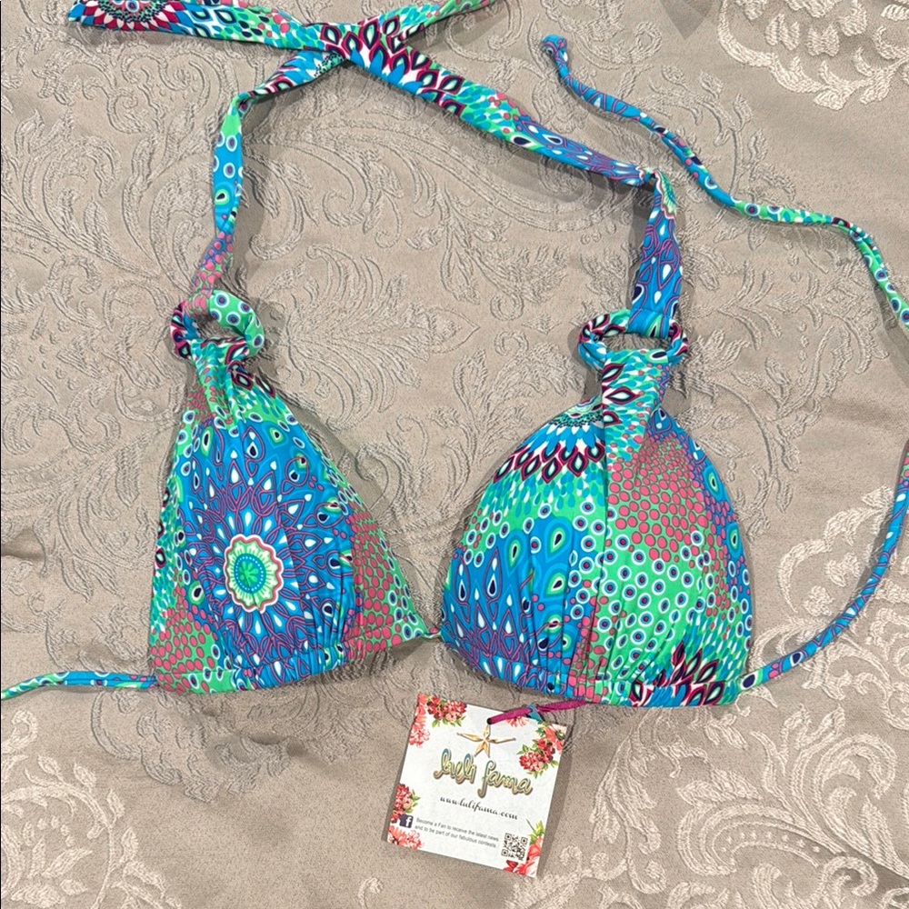 Colorful Halter Bikini Top
